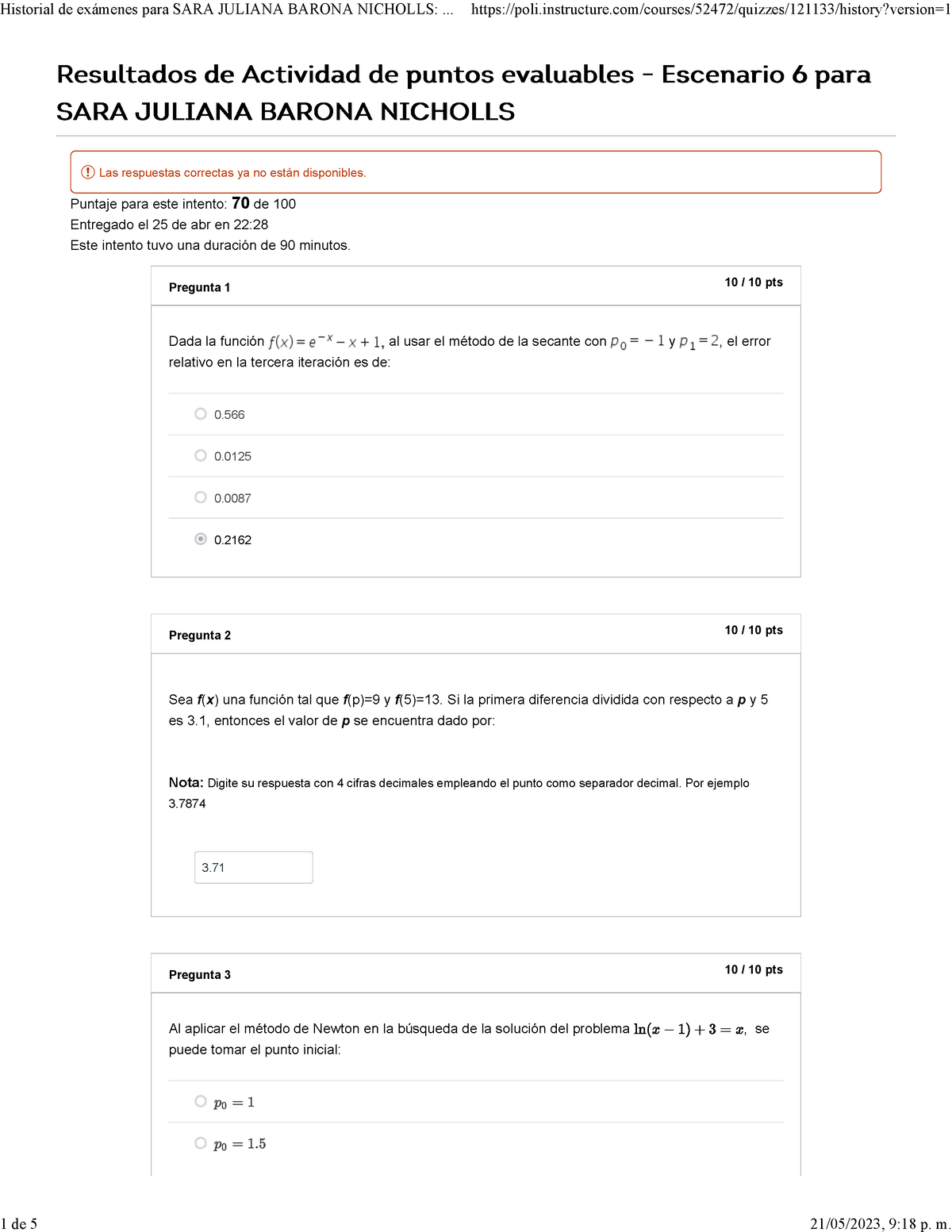 Actividad De Puntos Evaluables - Escenario 6 1 Intento ...