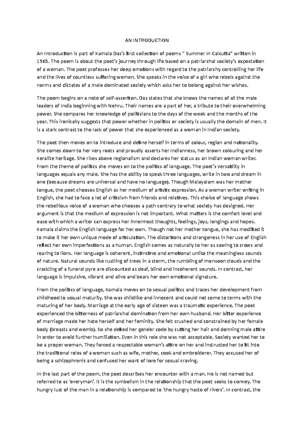 AN Introduction priyas essay - AN INTRODUCTION An Introduction is part ...