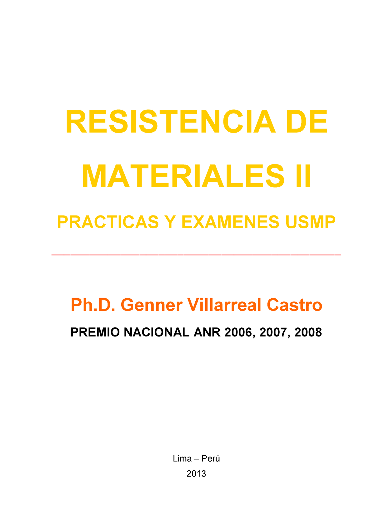 Libro Resistencia De Materiales II (Prácticas Y Exámenes USMP ...