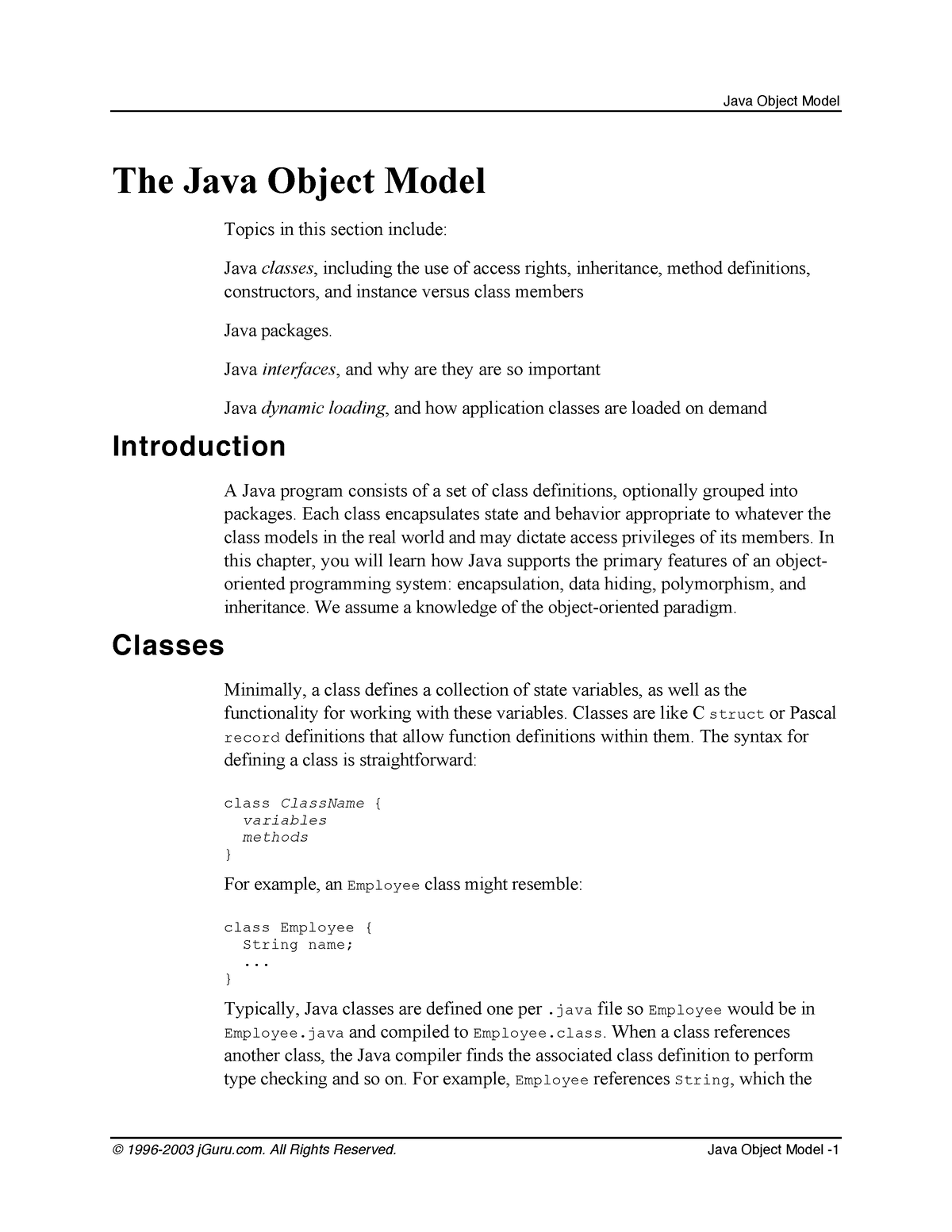 java-object-model-notes-1996-2003-jguru-all-rights-reserved-java