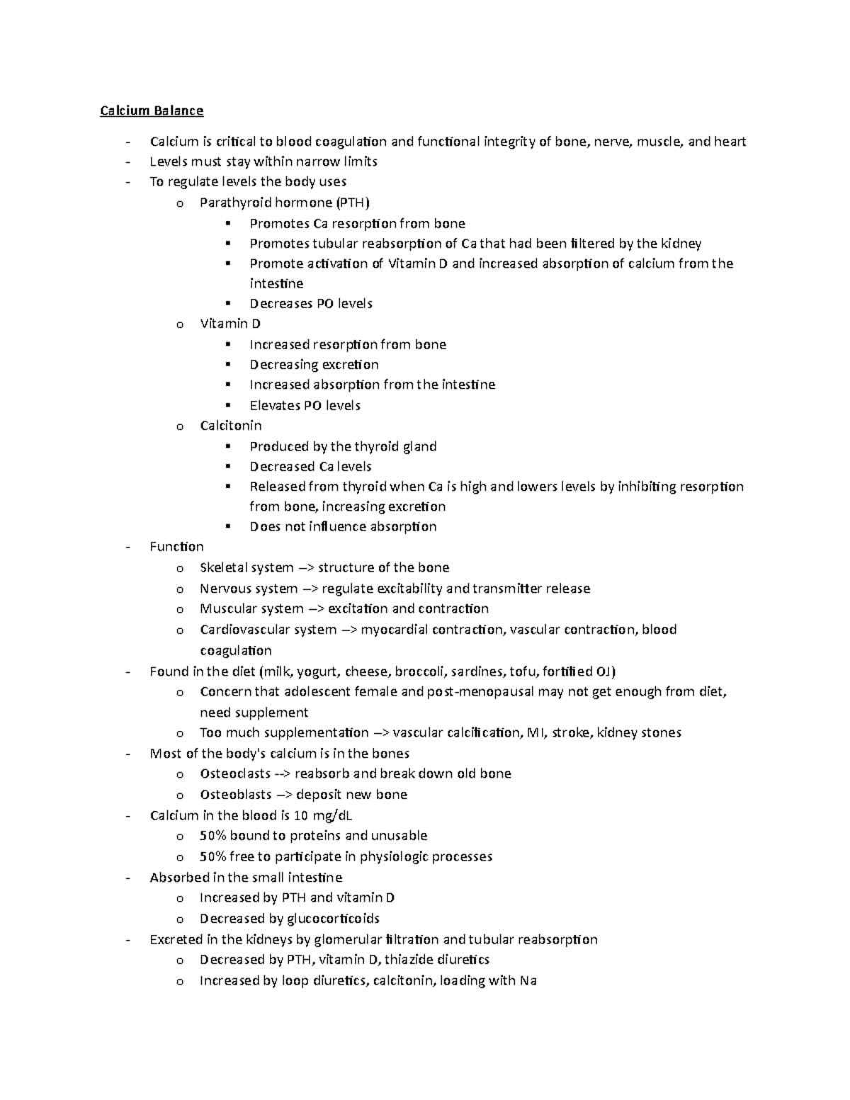 Nur 301 Exam 2 Clacium, Gout, RA - Calcium Balance Calcium is critical ...