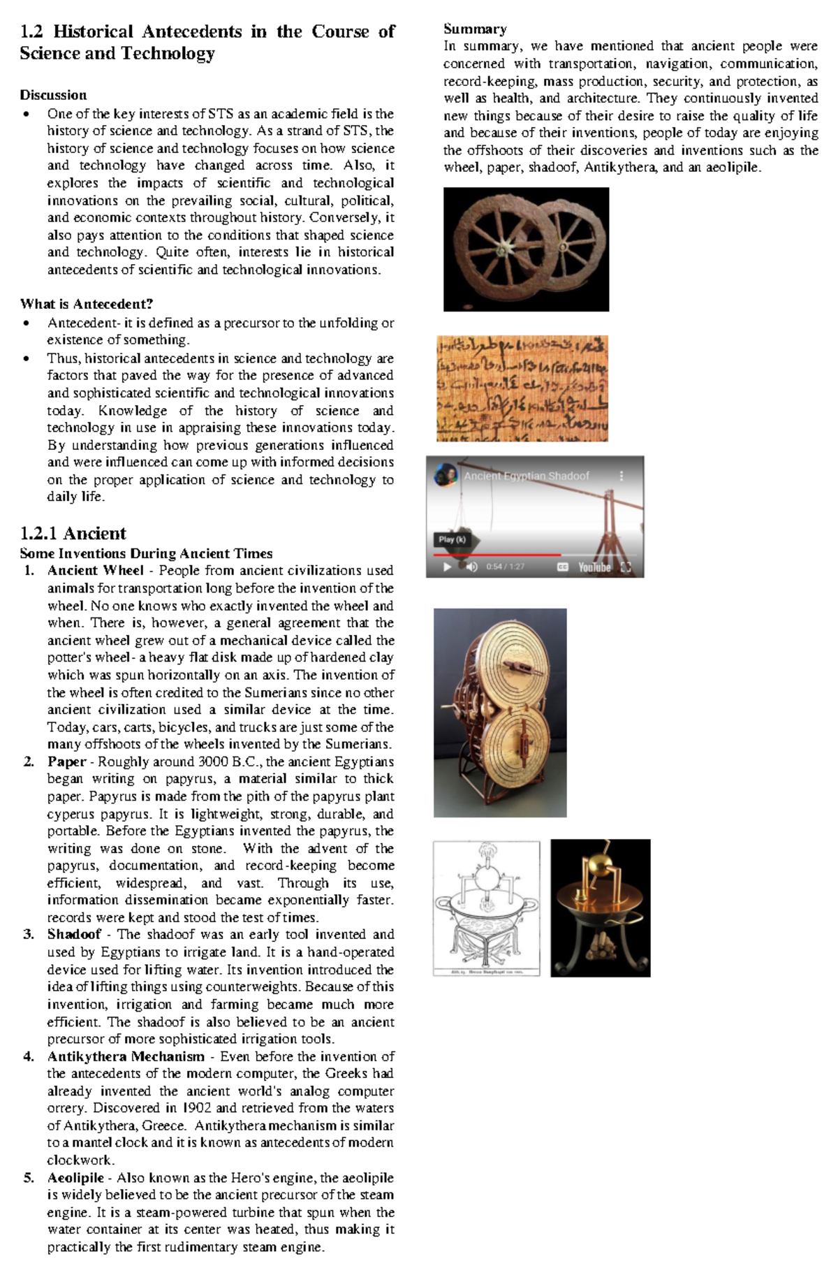 1 2 Historical Antecedents In The Course Of Science And Technology 1 