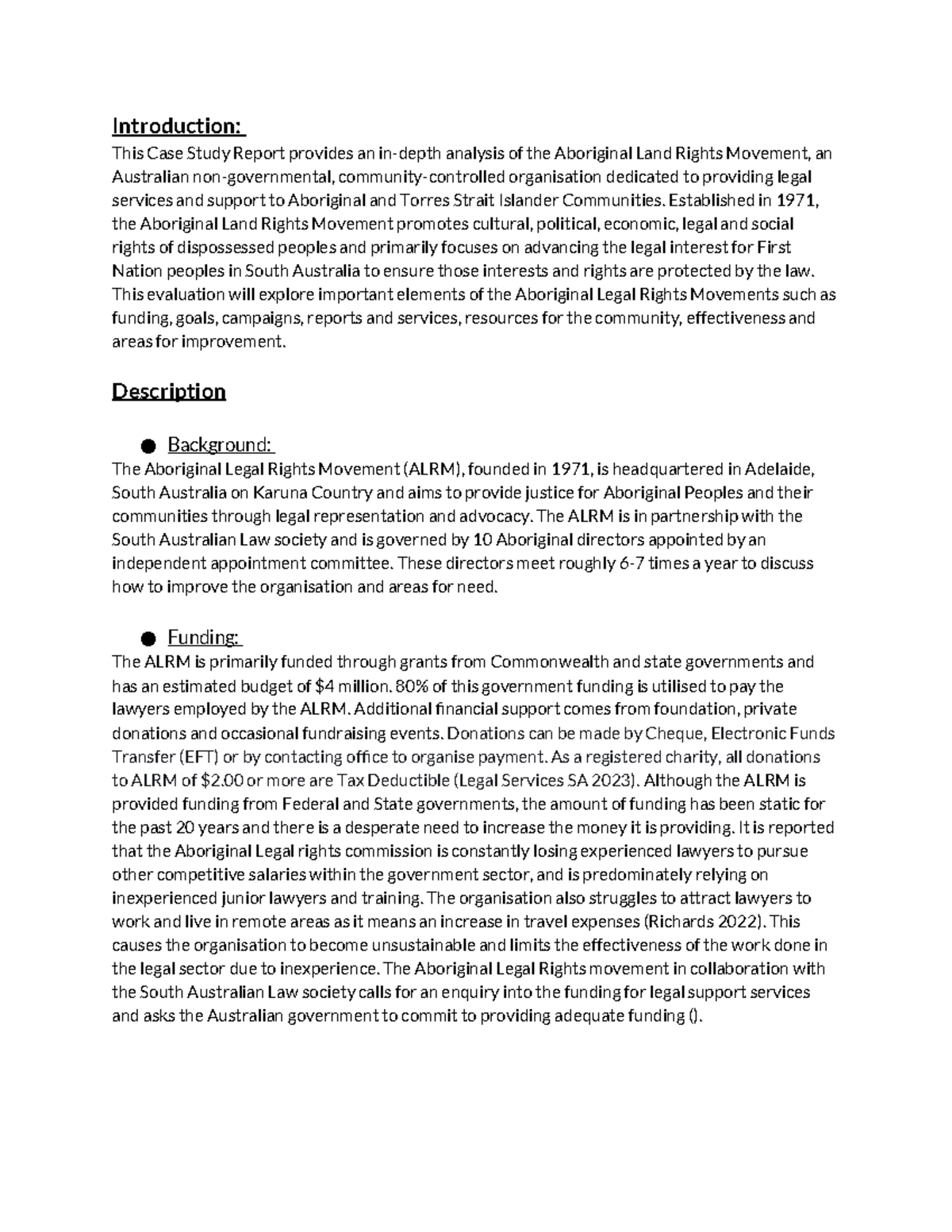 Case Study - Established in 1971, the Aboriginal Land Rights Movement ...