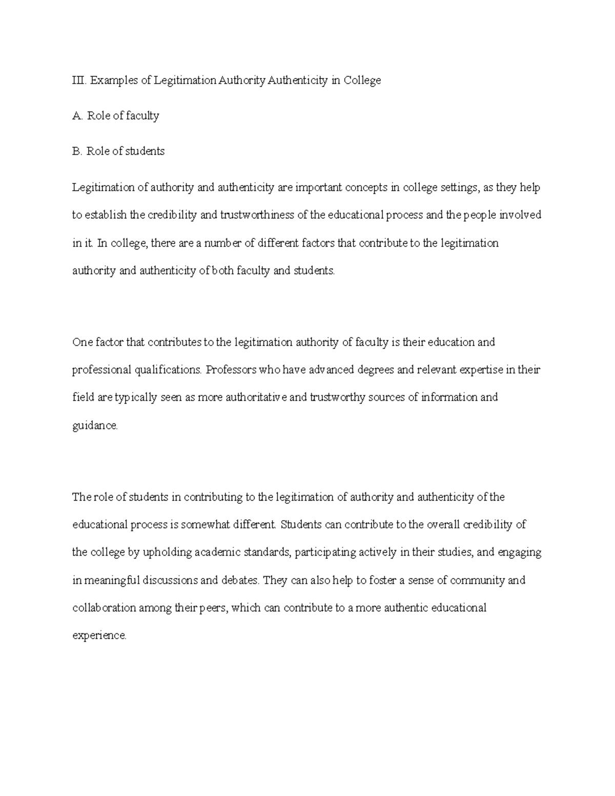 Legitimation Authority Authenticity 3 - III. Examples of Legitimation ...