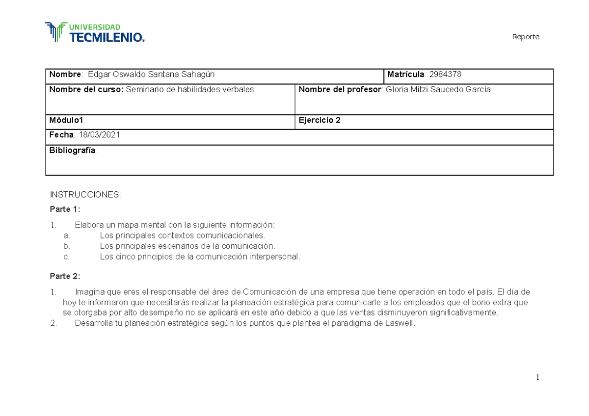 Ejercicio 2 Comunicacion Efectiva Map - Nombre: Edgar Oswaldo Santana ...