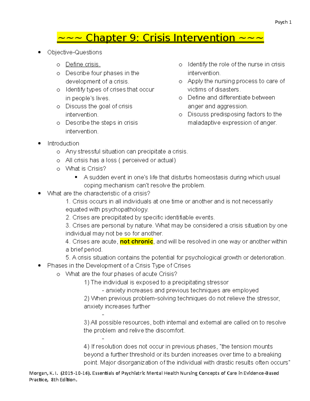 Chapter 9 Crisis Intervention - ~~~ Chapter 9: Crisis Intervention ...