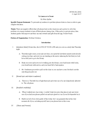 Policy Speech Outline - Policy Speech Outline Purpose Statement ...