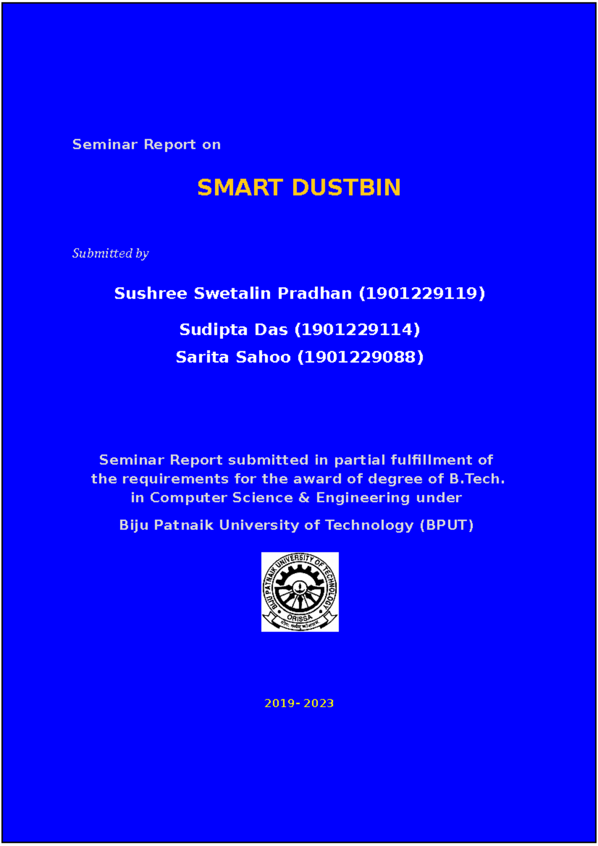 Chatbot python seminar report (sushree) - Seminar Report on SMART ...