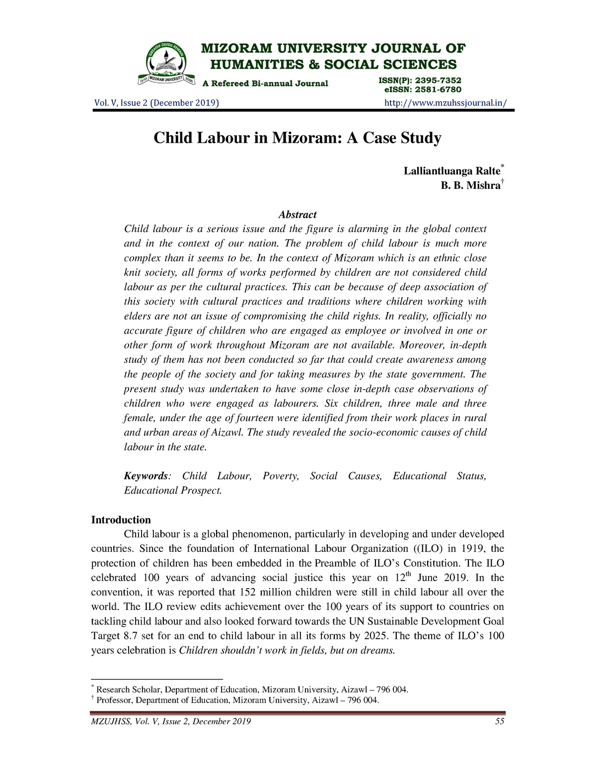 research paper on labour welfare