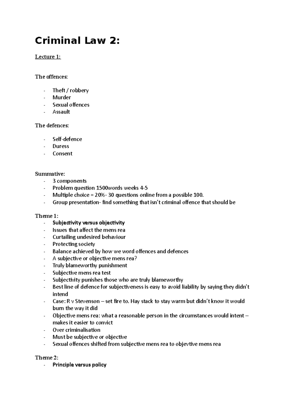 Criminal Law 2 - Group presentation- find something that isn’t criminal ...