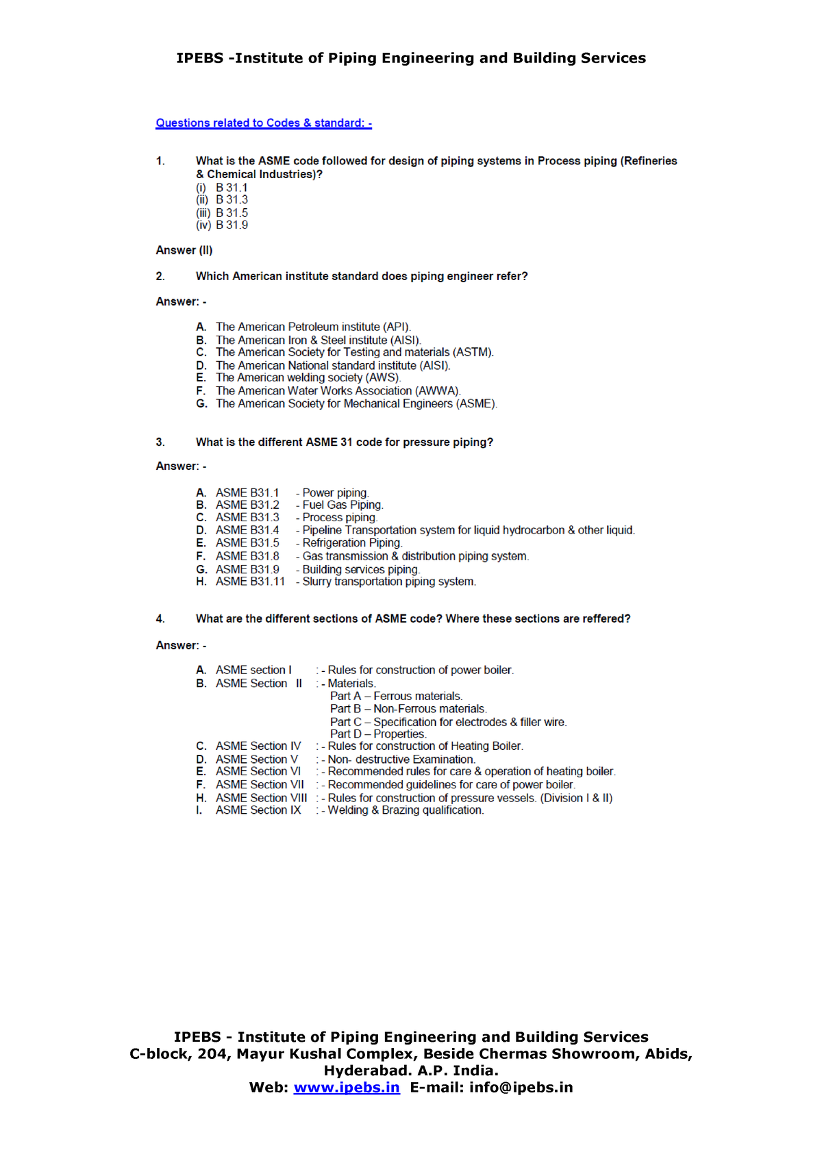 60310823 Piping Interview Questions II - - Studocu