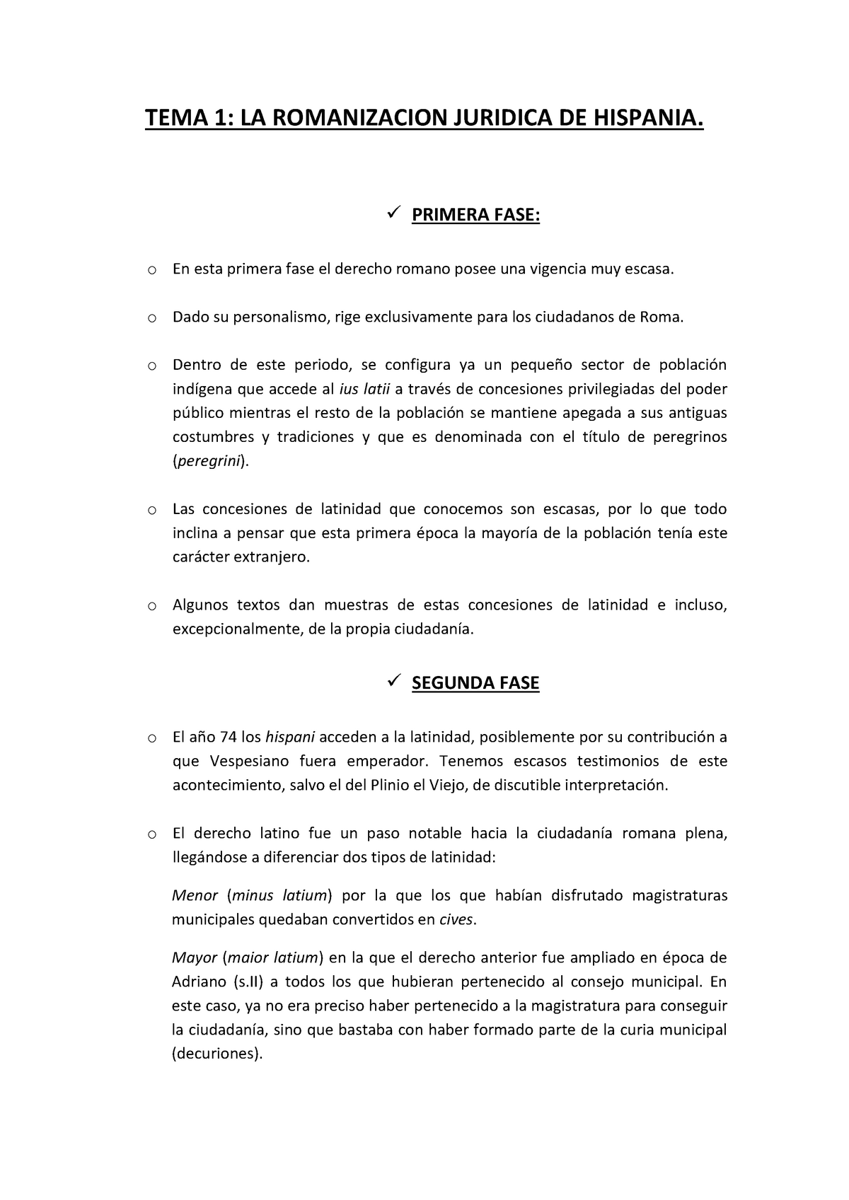 1 Romanizacion Juridica De España Tema 1 La Romanizacion Juridica De Hispania Primera Fase 2506