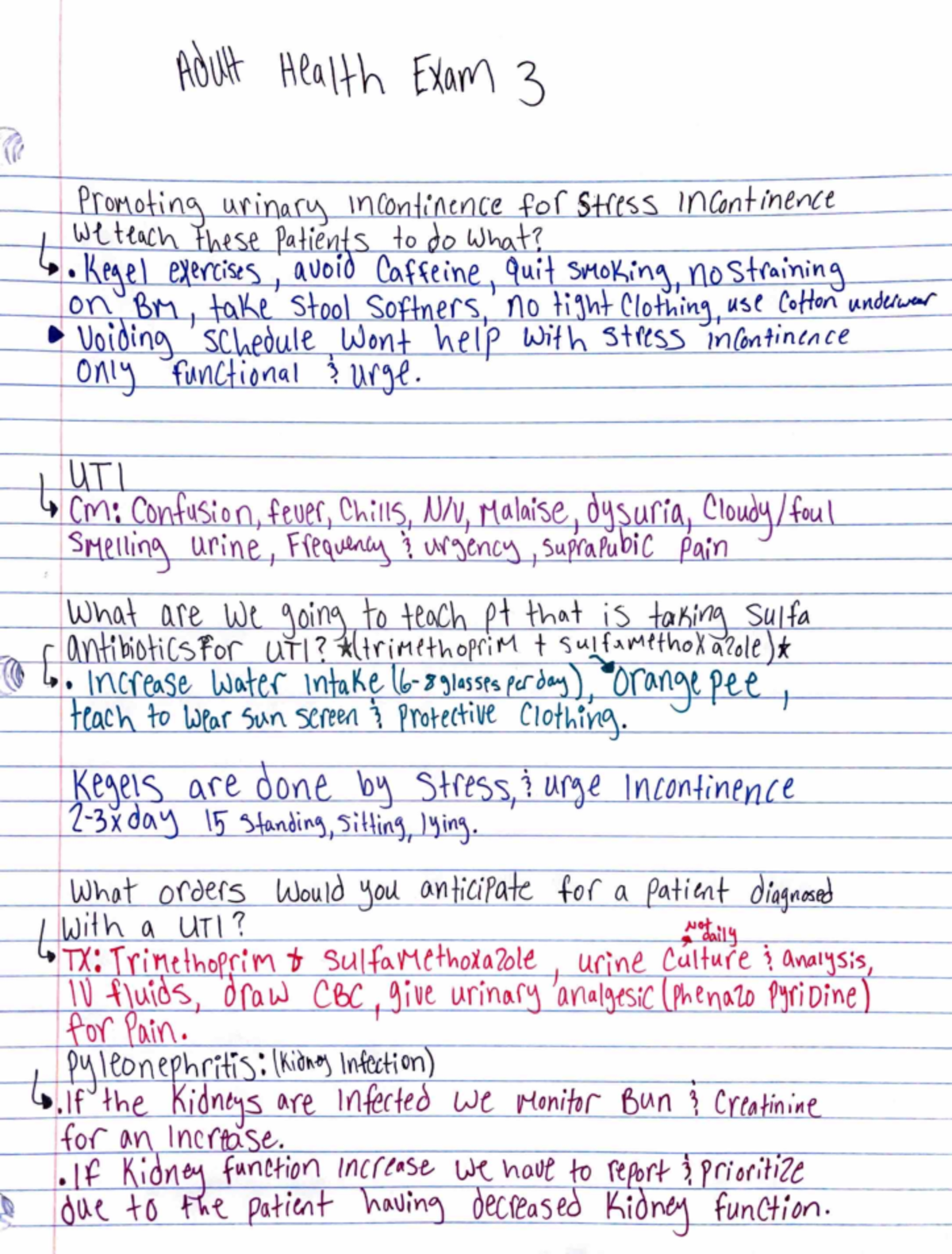 Medsurg Exam 3 - notes - S I() Corrf- ln er1c t ) '/I I eIp W-i~ +W5 ...