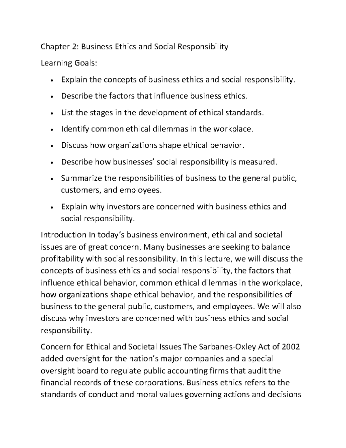 4 - Introduction In today’s business environment, ethical and societal ...