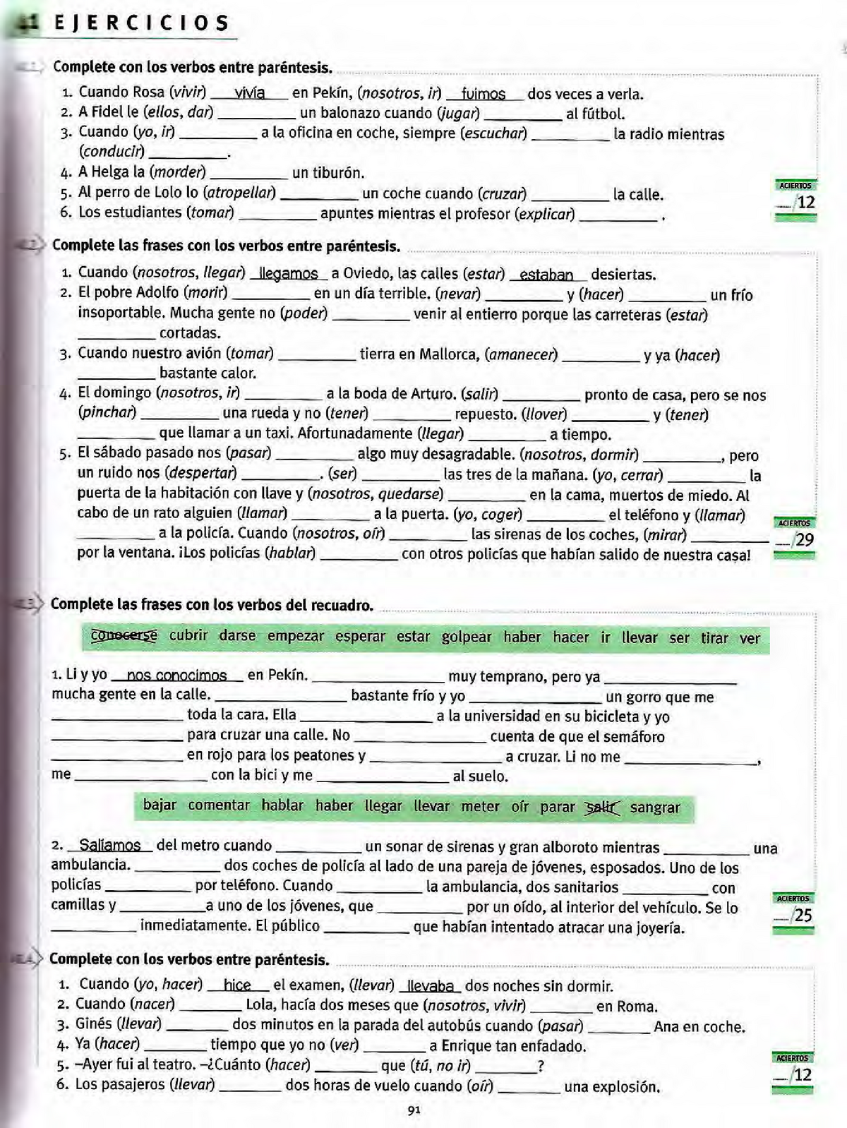 Tiempos en pasado - Lecture notes spaniish - Theory and Practice of PA ...