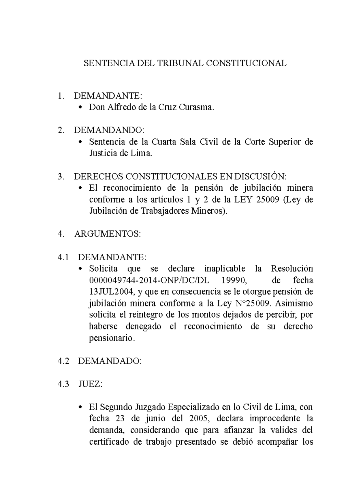 Sentencia DEL Tribunal Constitucional - SENTENCIA DEL TRIBUNAL ...