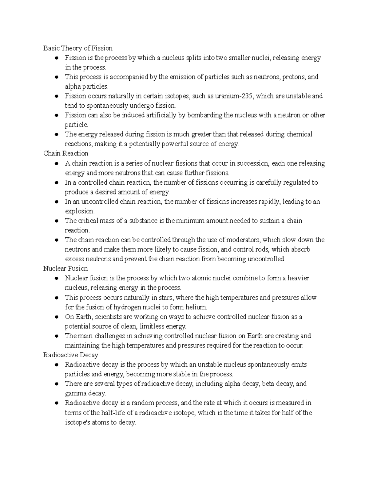 Chapter 5.3 Notes - Basic Theory of Fission Fission is the process by ...
