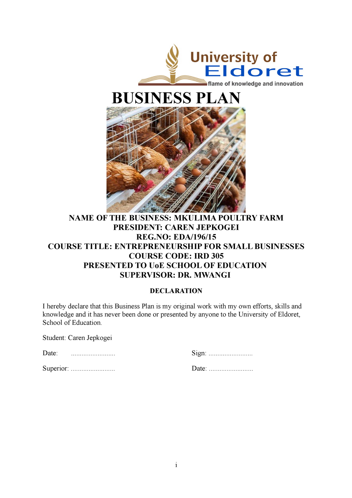 poultry farming business plan in tanzania