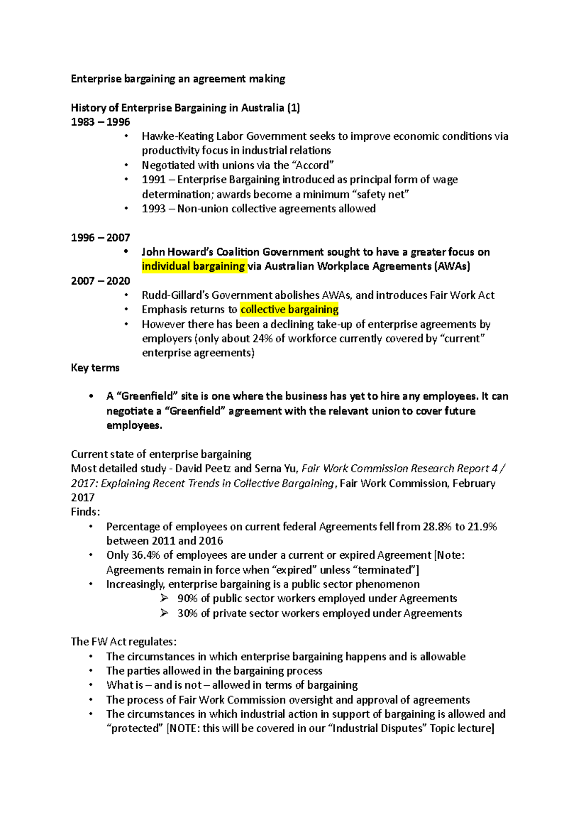 9 enterprise agreement 1004GIR Griffith Studocu