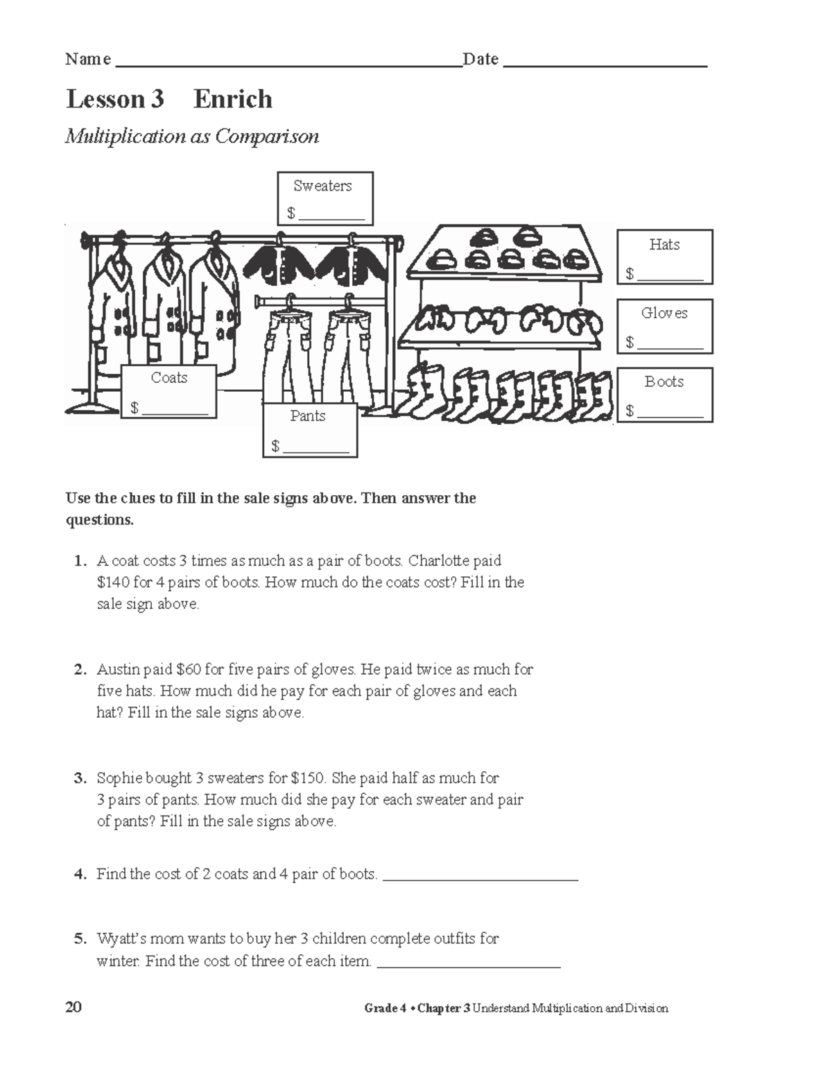 Caleb Noel - Enrich Worksheet Multiplication as Comparison - Sophie ...