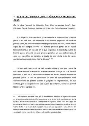 LA Teoria DEL CASO EL EJE DEL Sistema ORAL Y PUì Blico - 5. EL EJE DEL  SISTEMA ORAL Y PÚBLICO: LA - Studocu