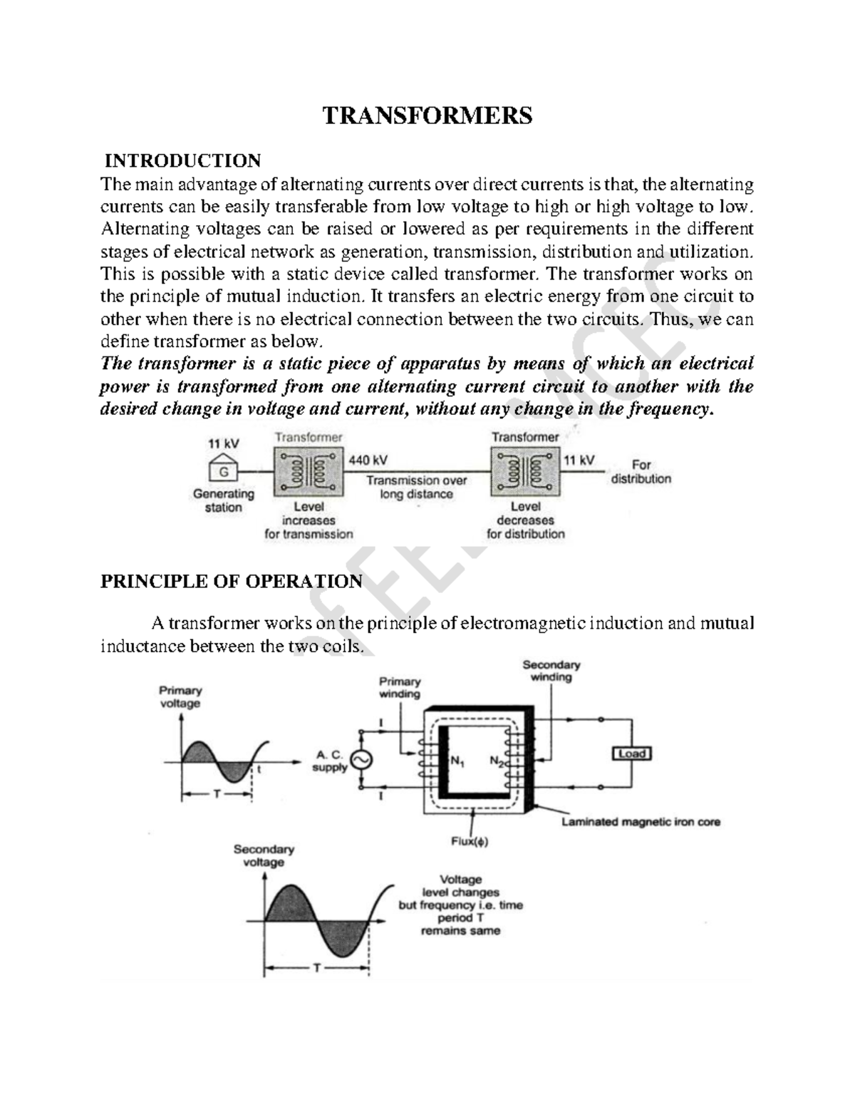 Transformers-mod4 - Electrical notes - TRANSFORMERS INTRODUCTION The ...