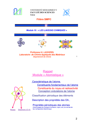 3-liaisons Chimiques (Rayana) - Chimie - Studocu