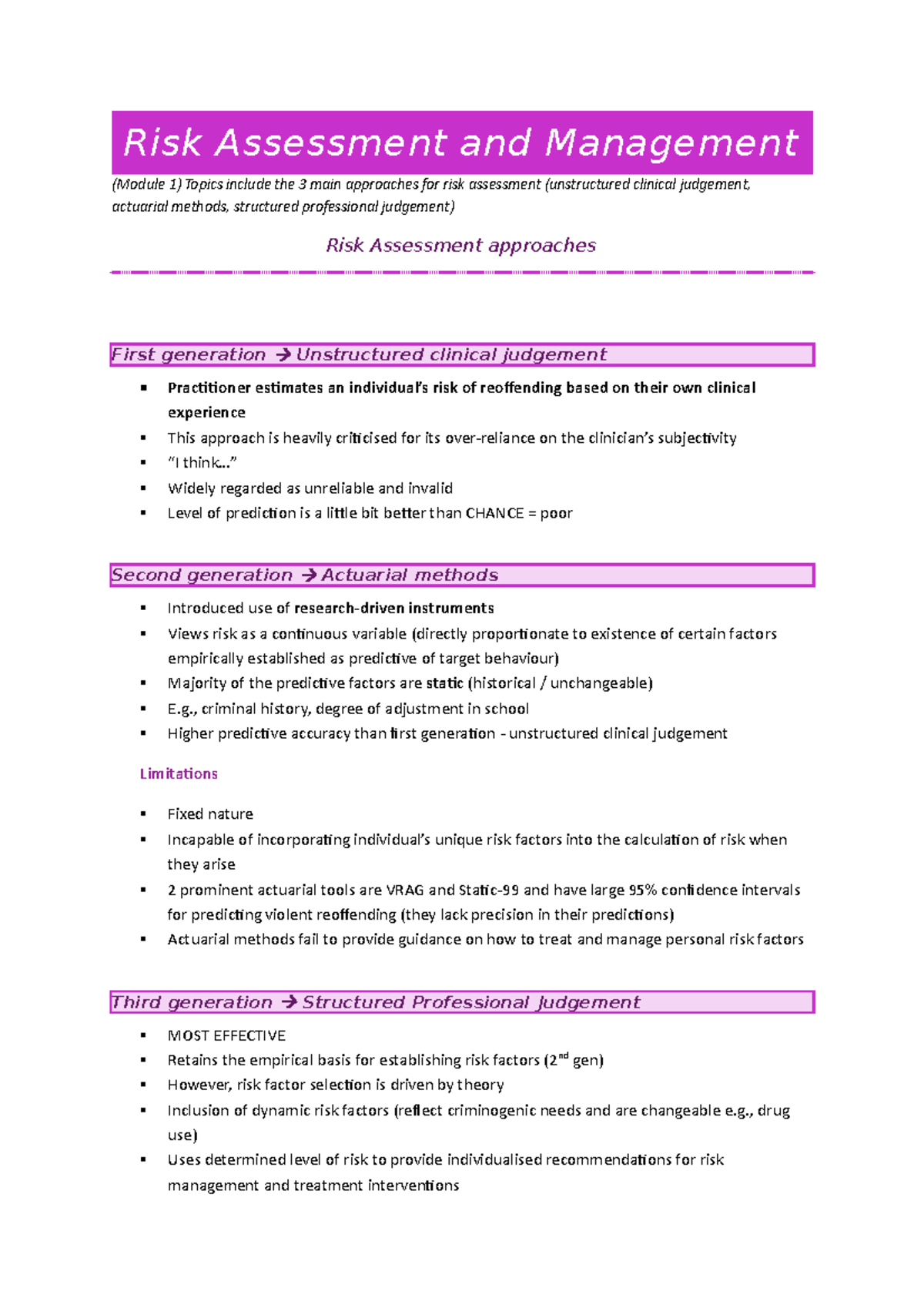 Risk Assessment and Management 5 - Risk Assessment and Management ...