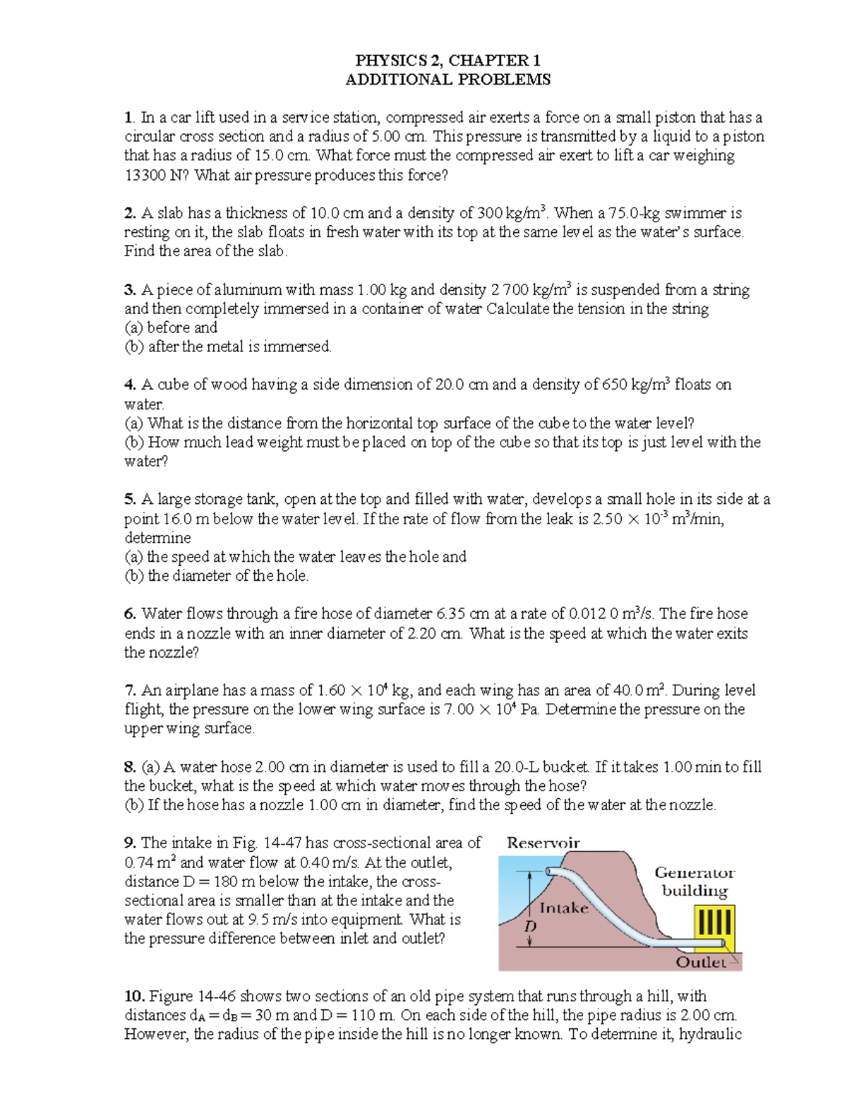Physics 2 Chap 1 - Ex - Homework 2015 - PHYSICS 2, CHAPTER 1 ADDITIONAL ...