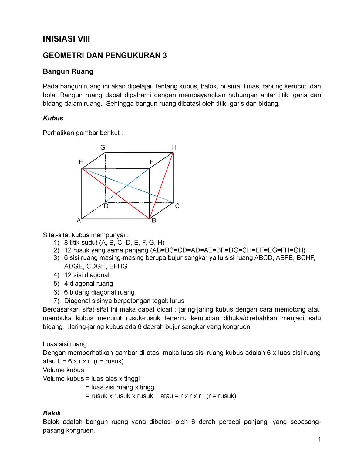 Inisiasi VIII - Semangat - INISIASI VIII GEOMETRI DAN PENGUKURAN 3 ...