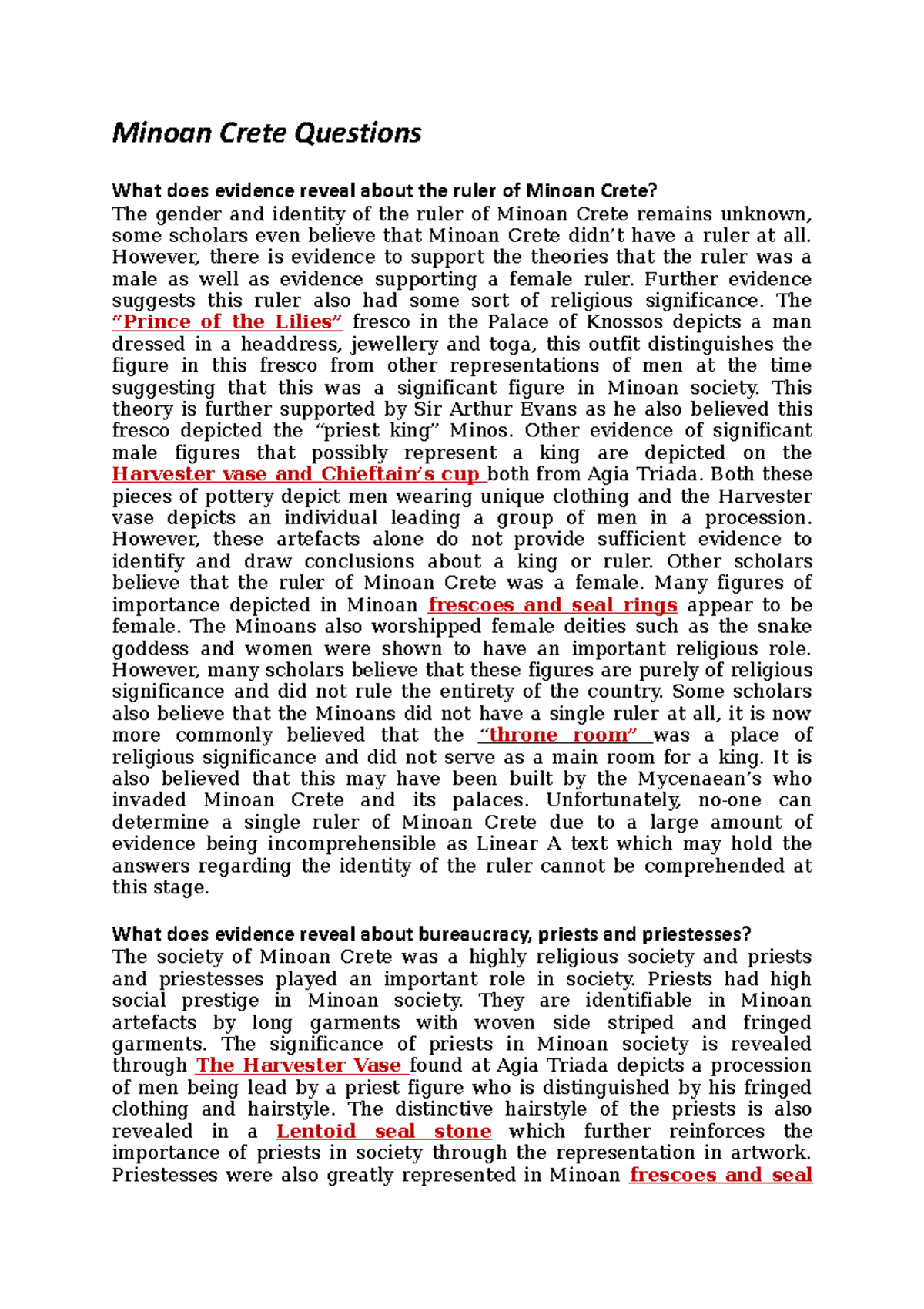 What does evidence reveal about the ruler of Minoan Crete Minoan