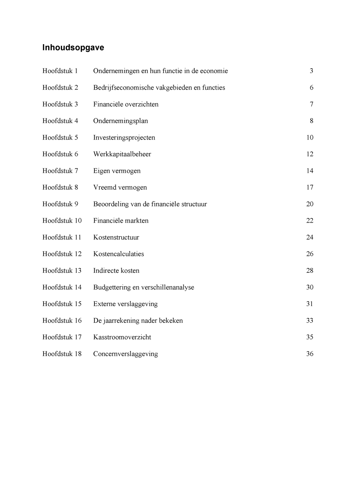 Samenvatting Basisboek Bedrijfseconomie - Inhoudsopgave Hoofdstuk 1 ...