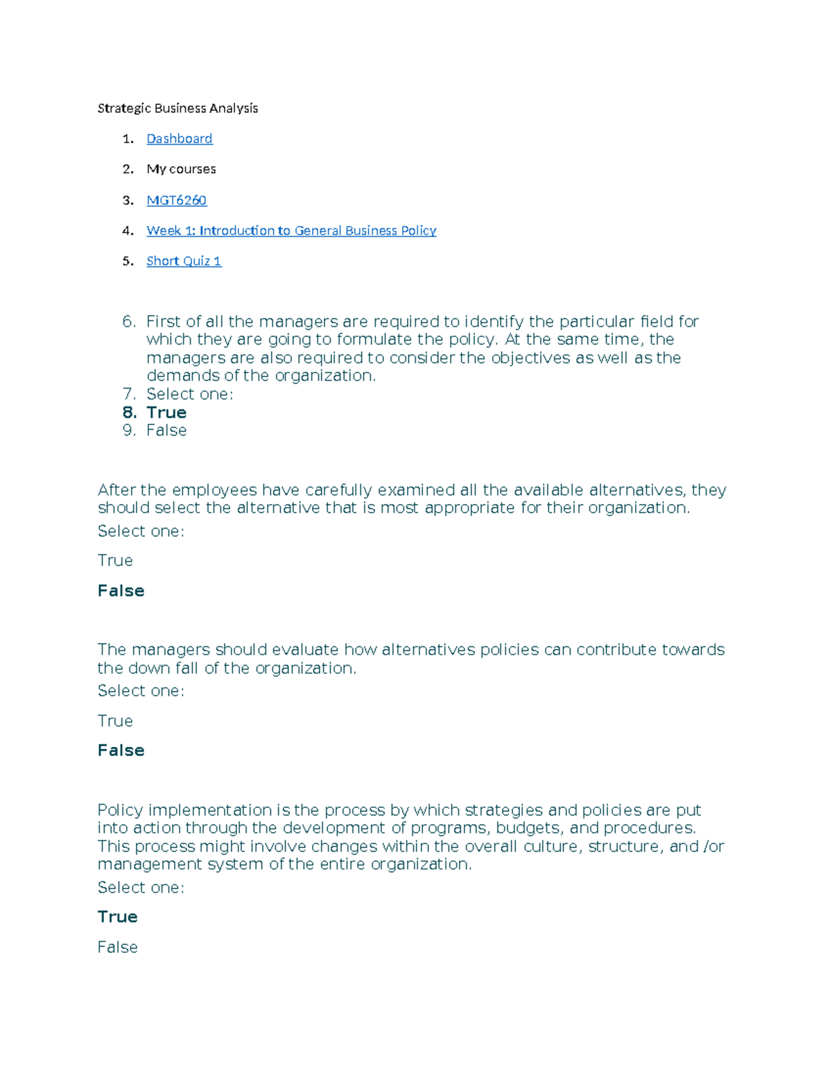 Strategic Business Analysis Test 2 - Accounting for Business Analysis ...