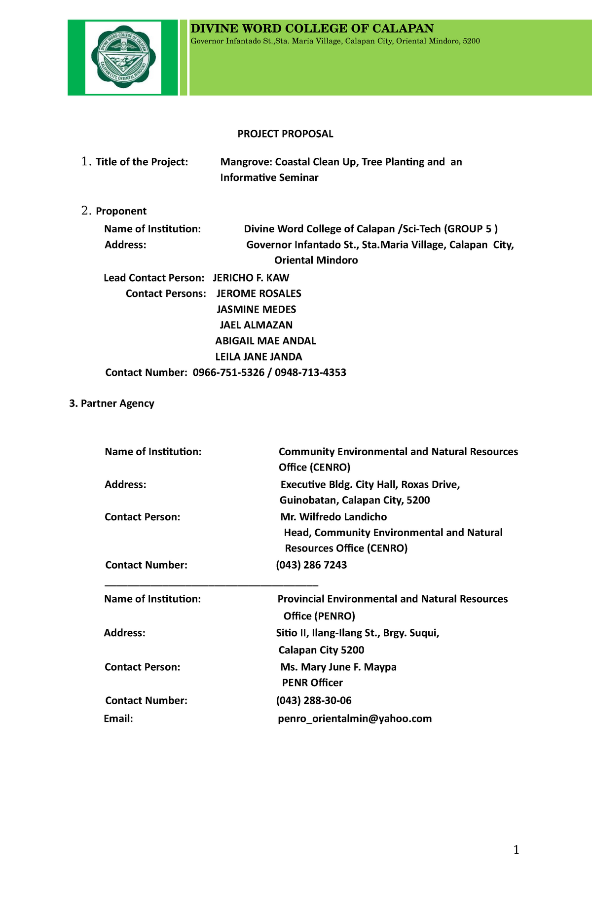 Tree Planting Project Proposal Description