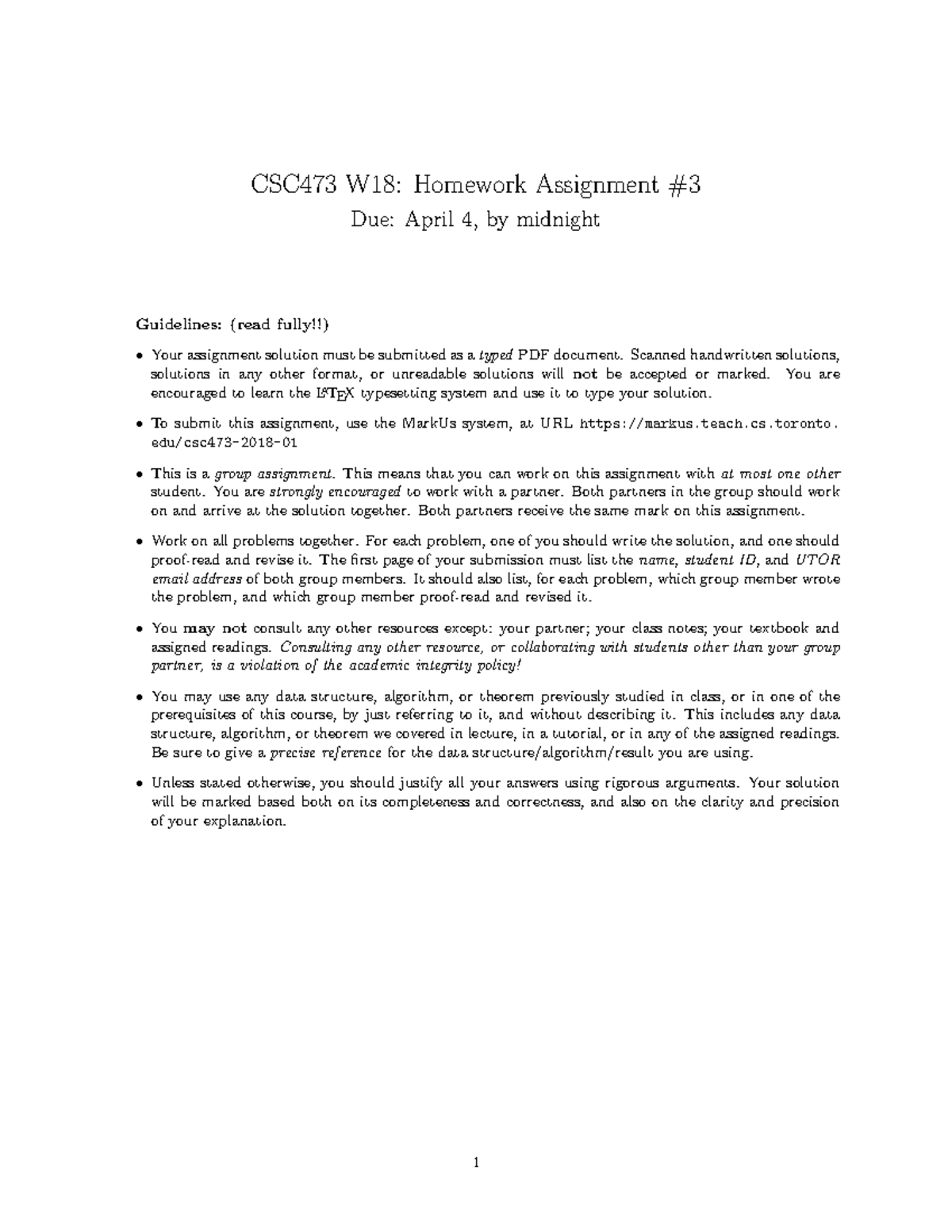 A3 handout - CSC473 W18: Homework Assignment Due: April 4, by midnight ...