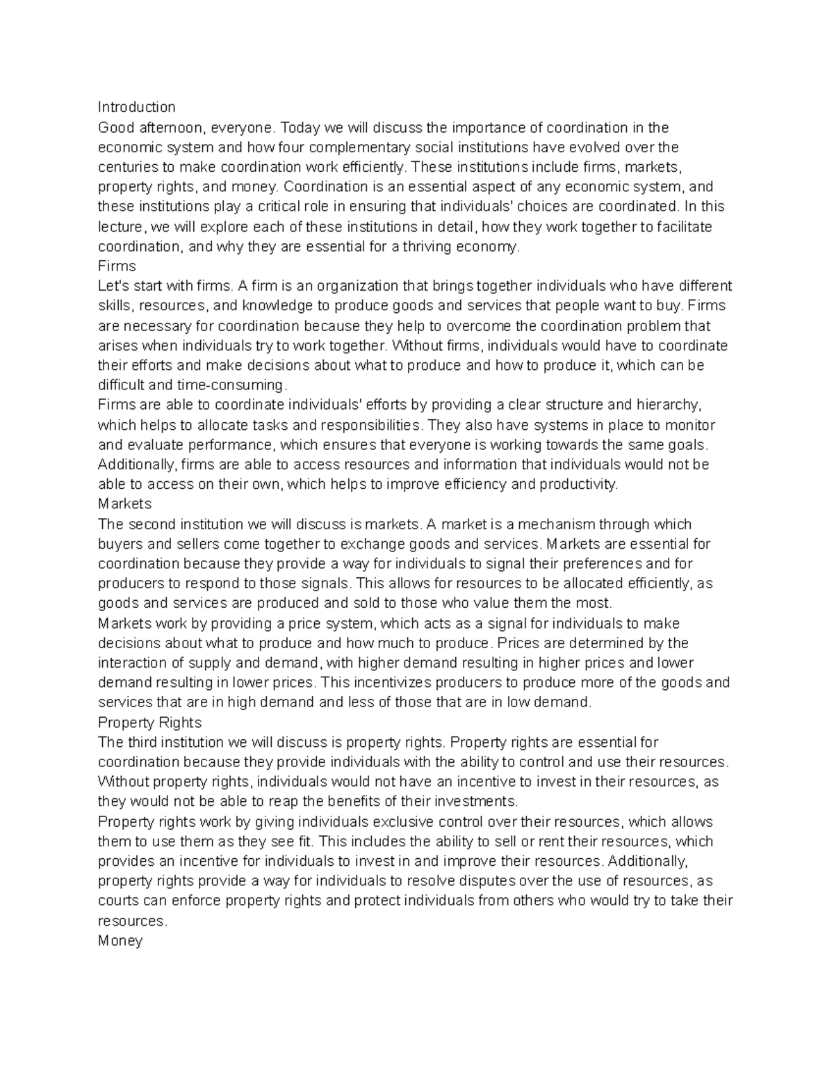 ECON101 lecture notes 24 - Introduction Good afternoon, everyone. Today ...