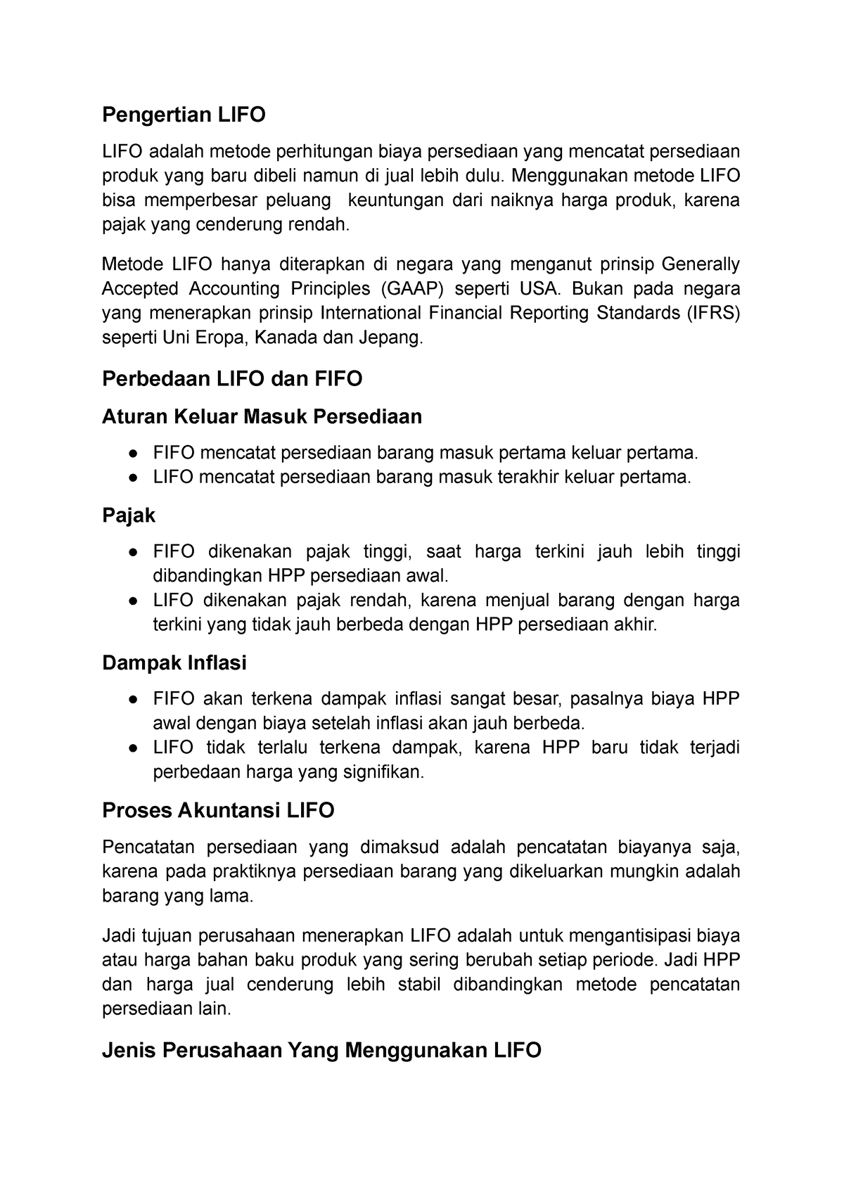 Pengertian Dan Perbedaan Metode Fifo Lifo Pengertian Lifo Lifo Adalah Metode Perhitungan Biaya 8883