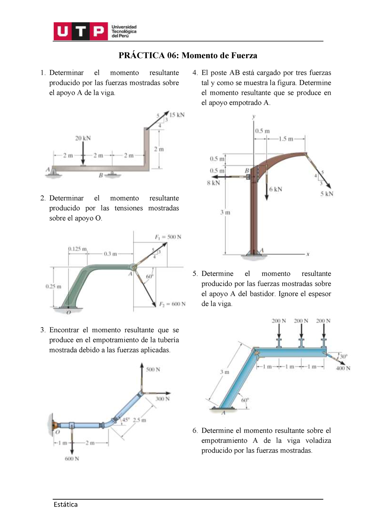 S06.s2 - HT Momento De Fuerza - Estática PRÁCTICA 06: Momento De Fuerza ...