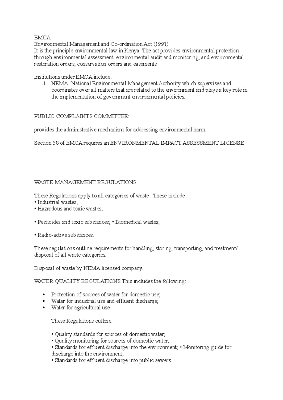 ENV - this is environmental protection - EMCA Environmental Management ...