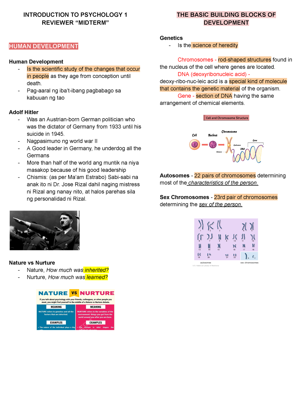 Psy1 Reviewer Midterms - INTRODUCTION TO PSYCHOLOGY 1 REVIEWER “MIDTERM ...