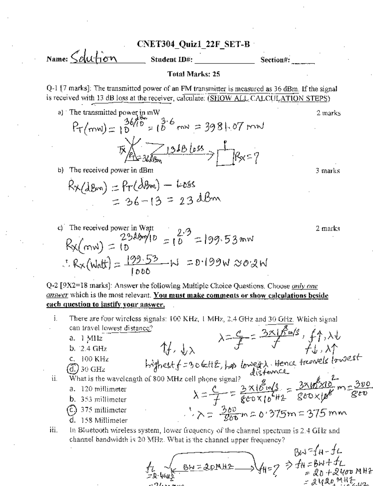 CNET304 Quiz-1 Answer Set B 22F0110082022 - CNET304 - Studocu