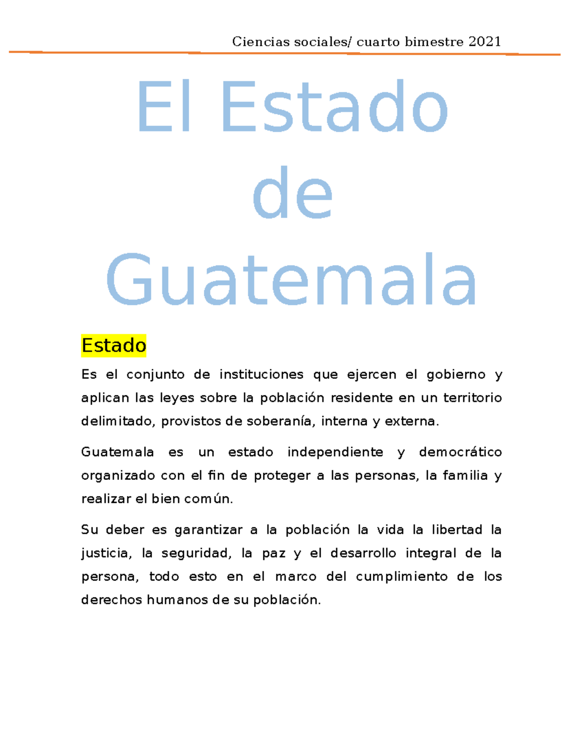 Elementos Del Estado De Guatemala Y Sus Definiciones - El Estado De ...