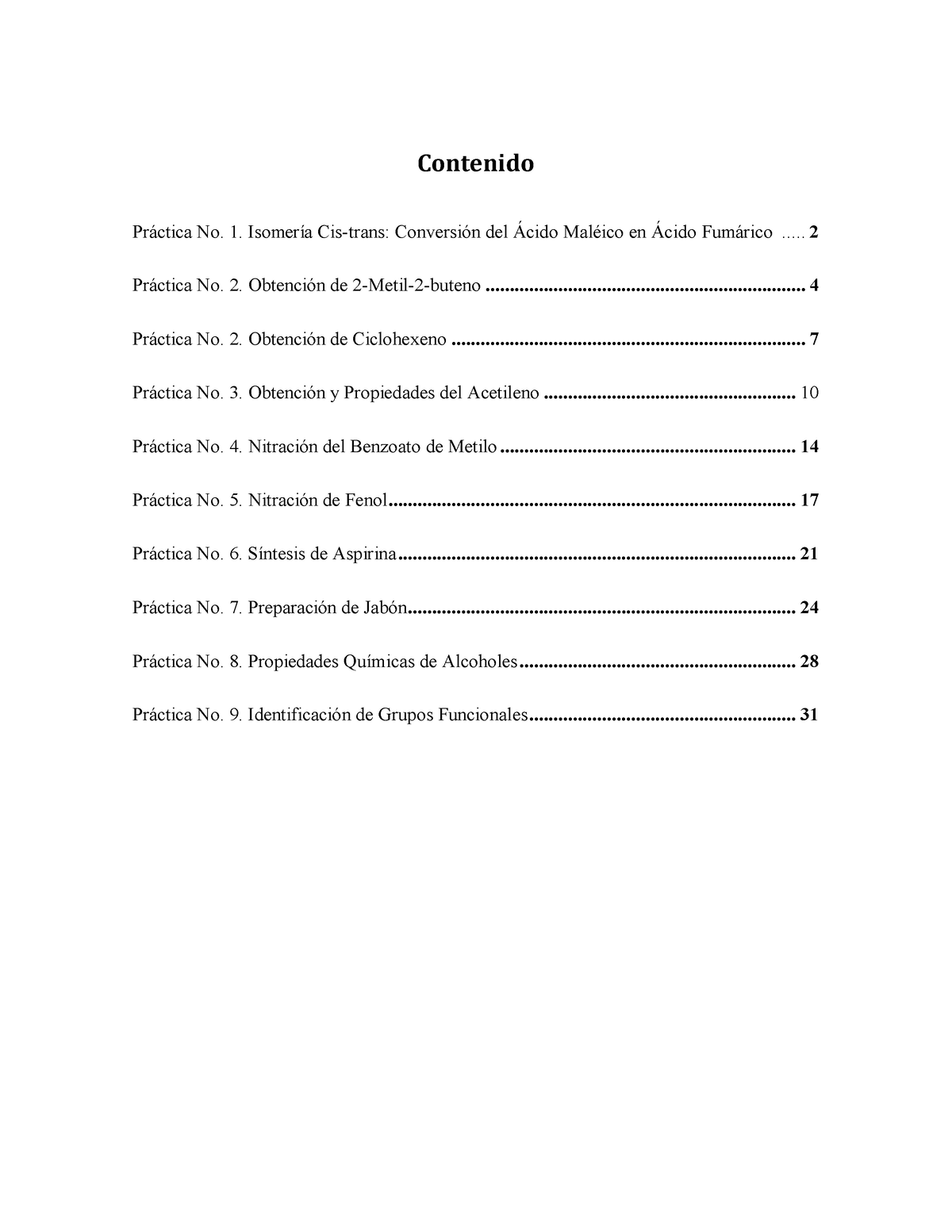 Manual Practicas Qo Contenido Prctica No Isomer A Cis Trans Conversi N Del Cido