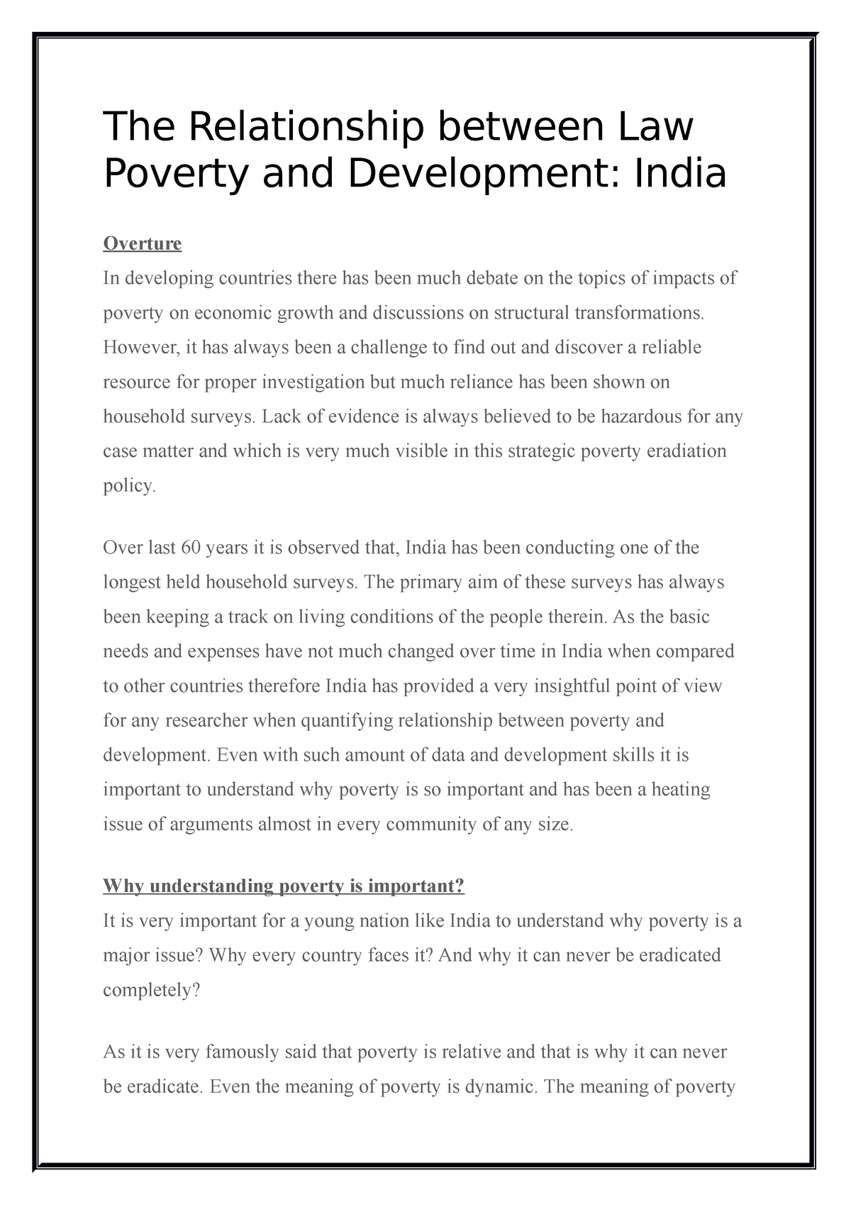 law poverty and development research paper