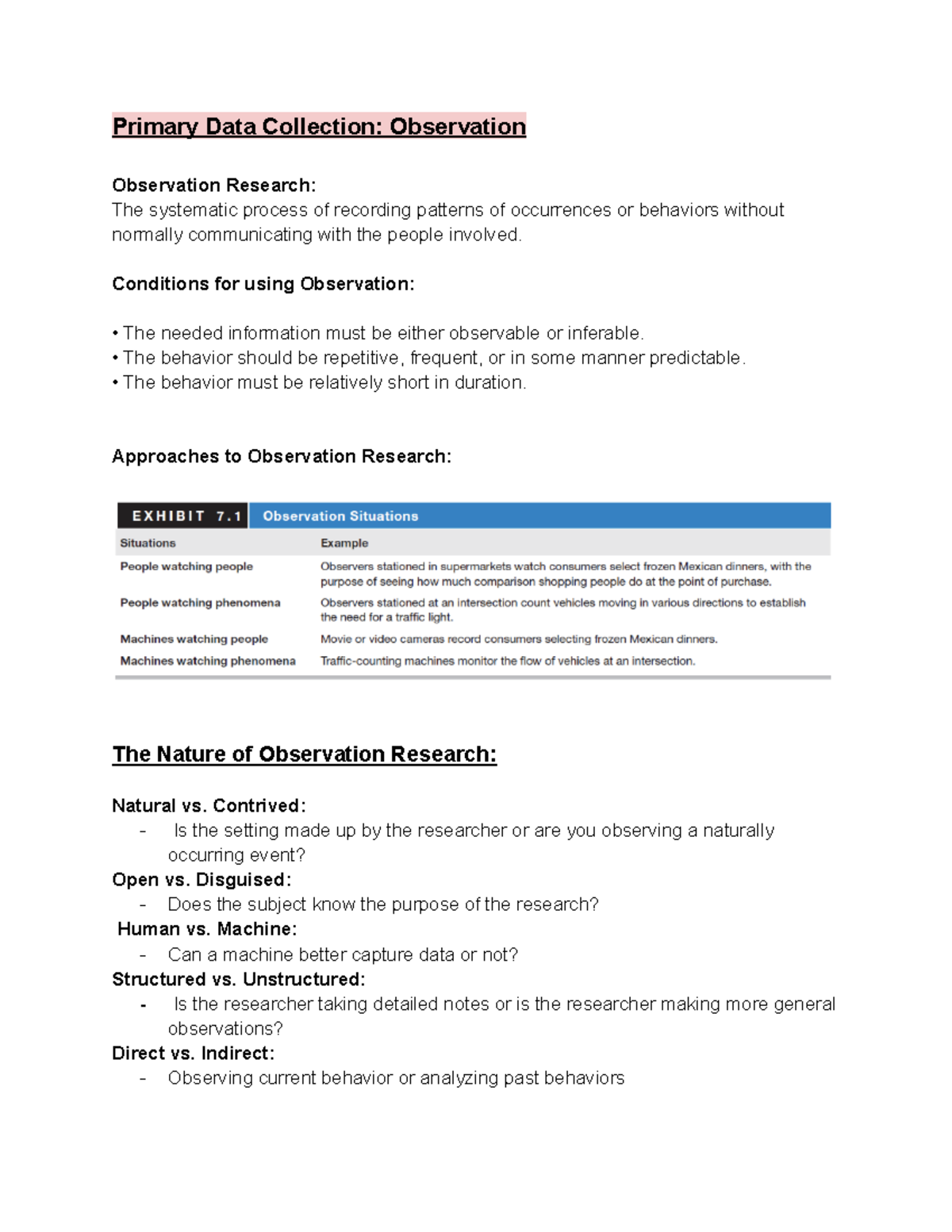 AC272 Research Methods Chapter 7 Notes - Primary Data Collection ...