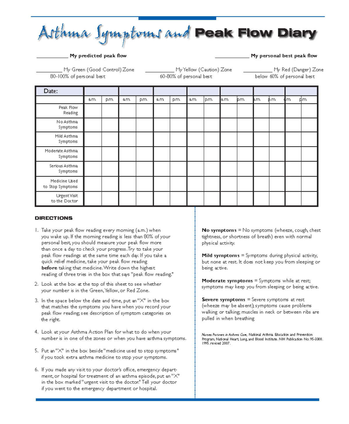 Peak Flow Diary Asthma Treatment Asthma Asthma Cure vrogue.co