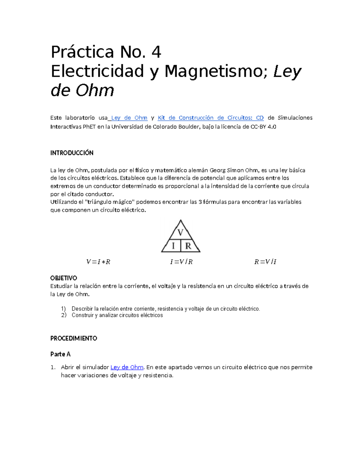 Práctica No 4 Electricidad y Magnetismo - Práctica No. 4 Electricidad y ...