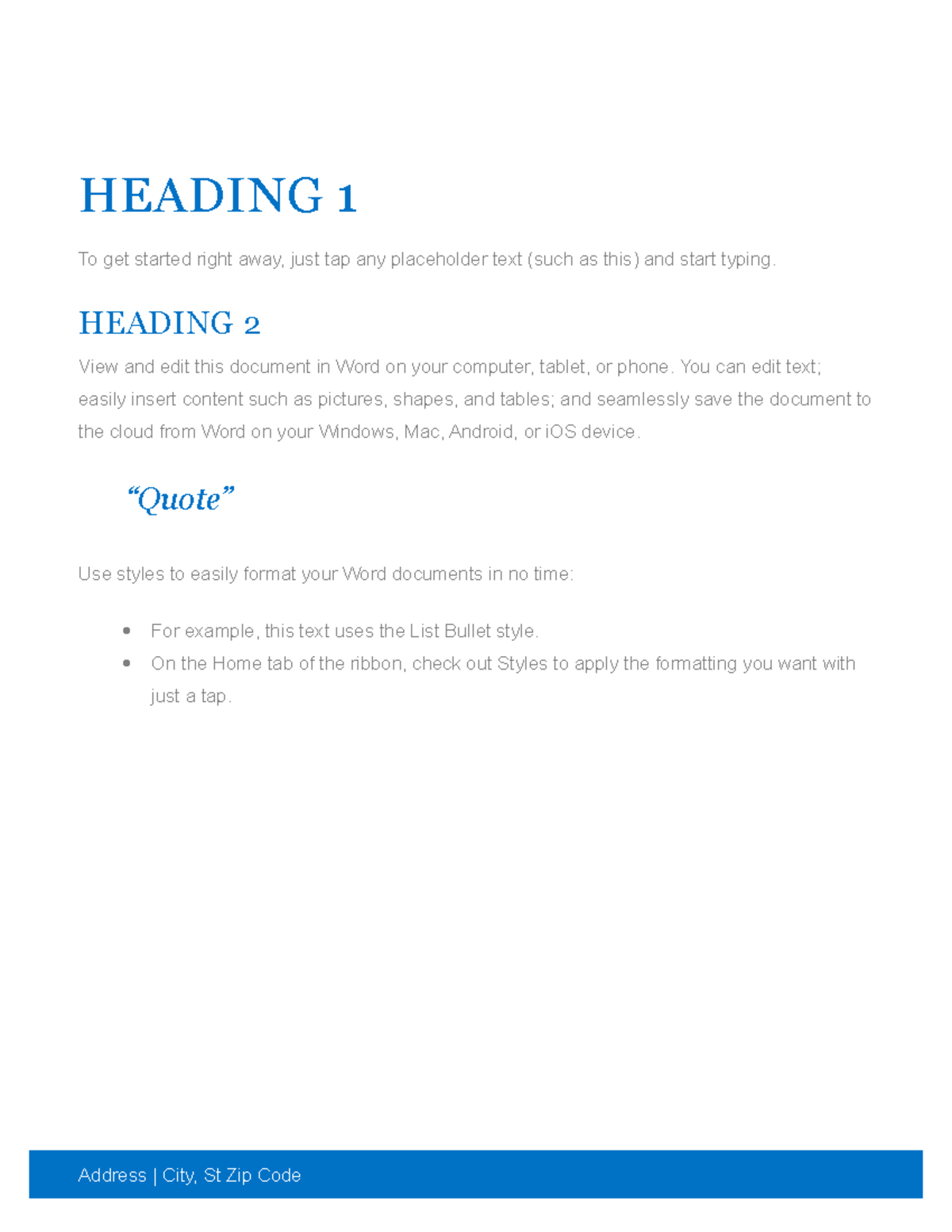 Business Paper - template - HEADING 1 To get started right away, just ...