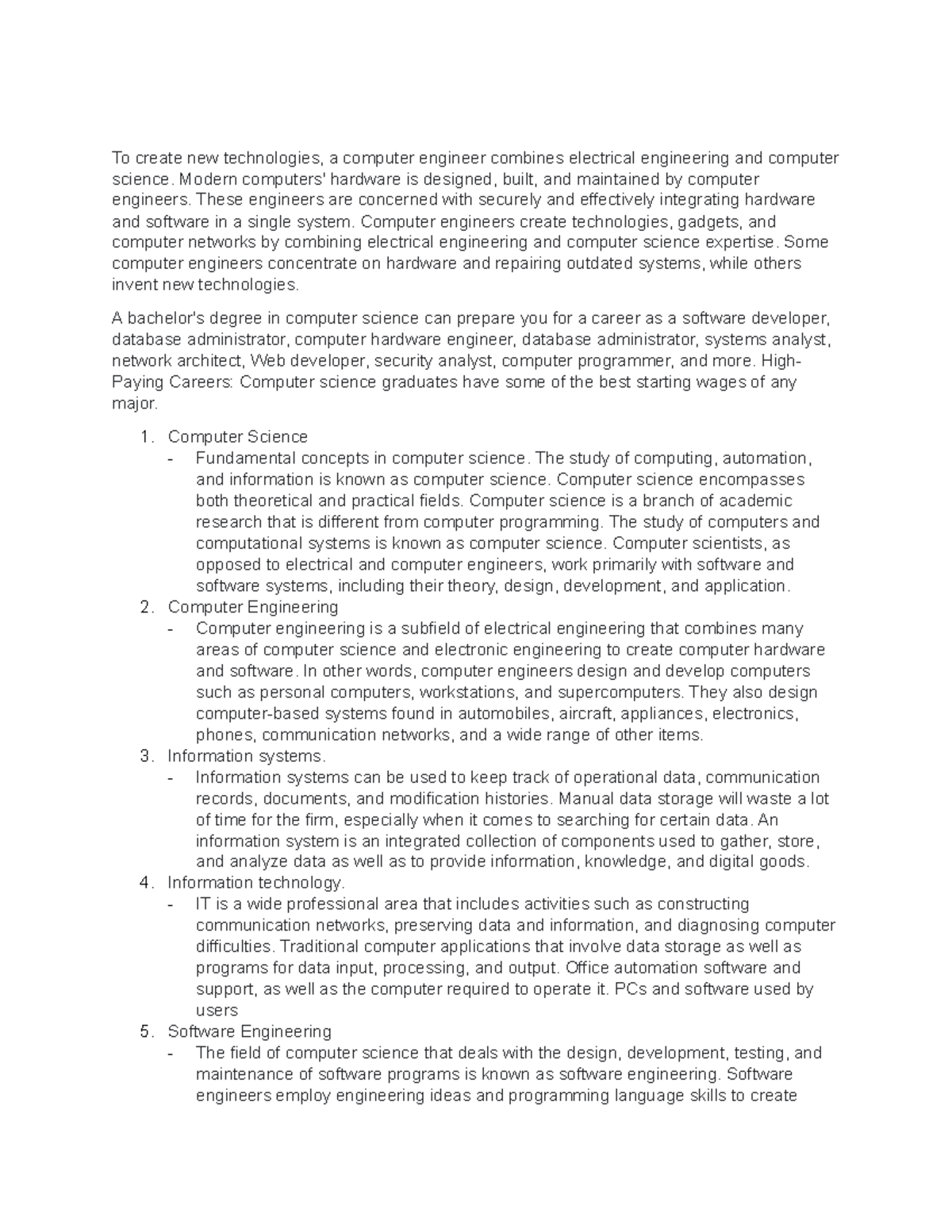 01 E Lms Activity 1 - To Create New Technologies, A Computer Engineer 