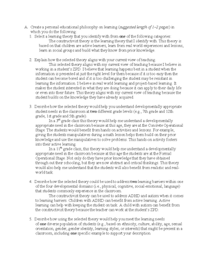 D094 d307 m3 study guide - Module 3: Social and Emotional Development ...